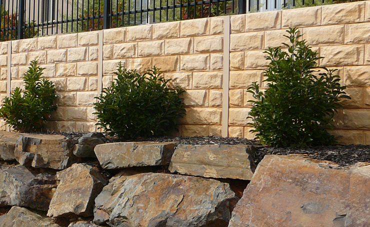 Concrete Sleeper Retaining Wall (Cove)