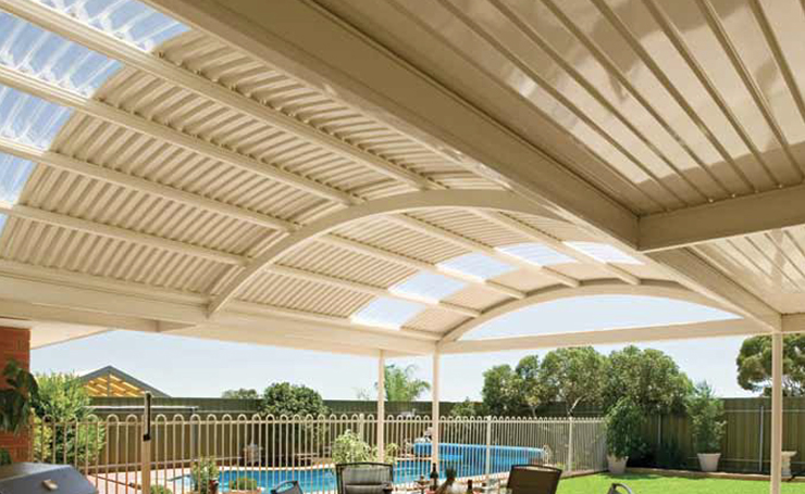 Curved Roof Verandah with Poly Carbonate Infills