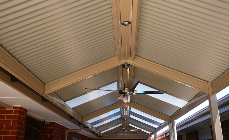 Gabled Roof Verandah with Down Lights and Ceiling Fan